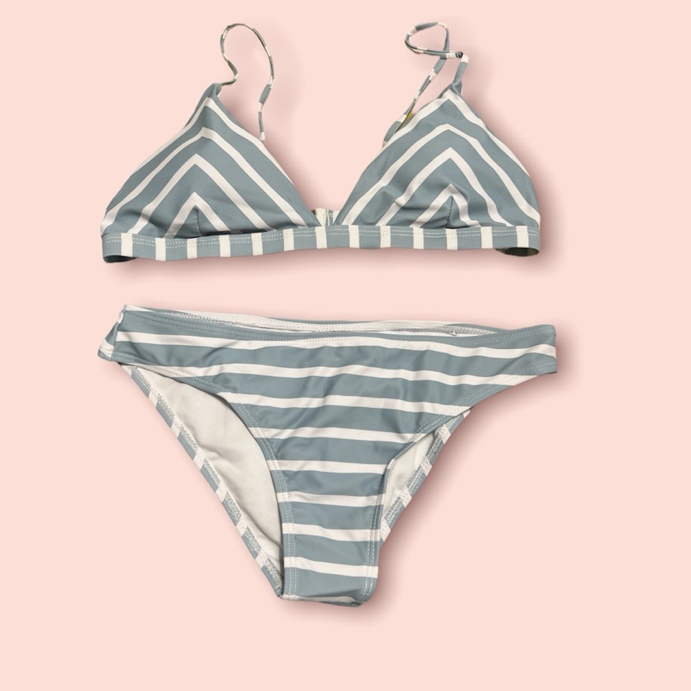 Blue and white stripped  Bikini